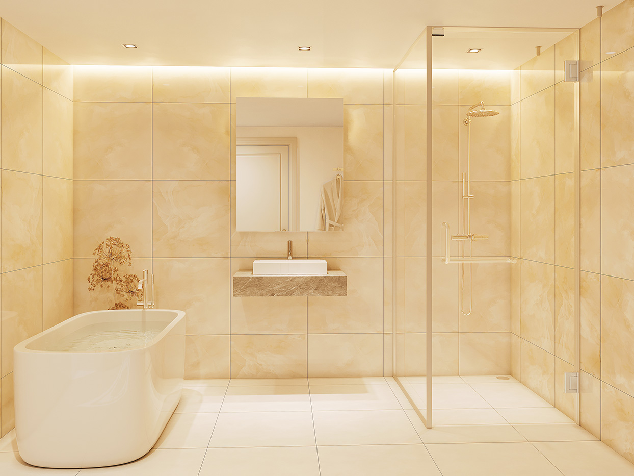 ソフトクロージング機構付ガラスドア用自由丁番 GH-J1302型の施工例・採用事例