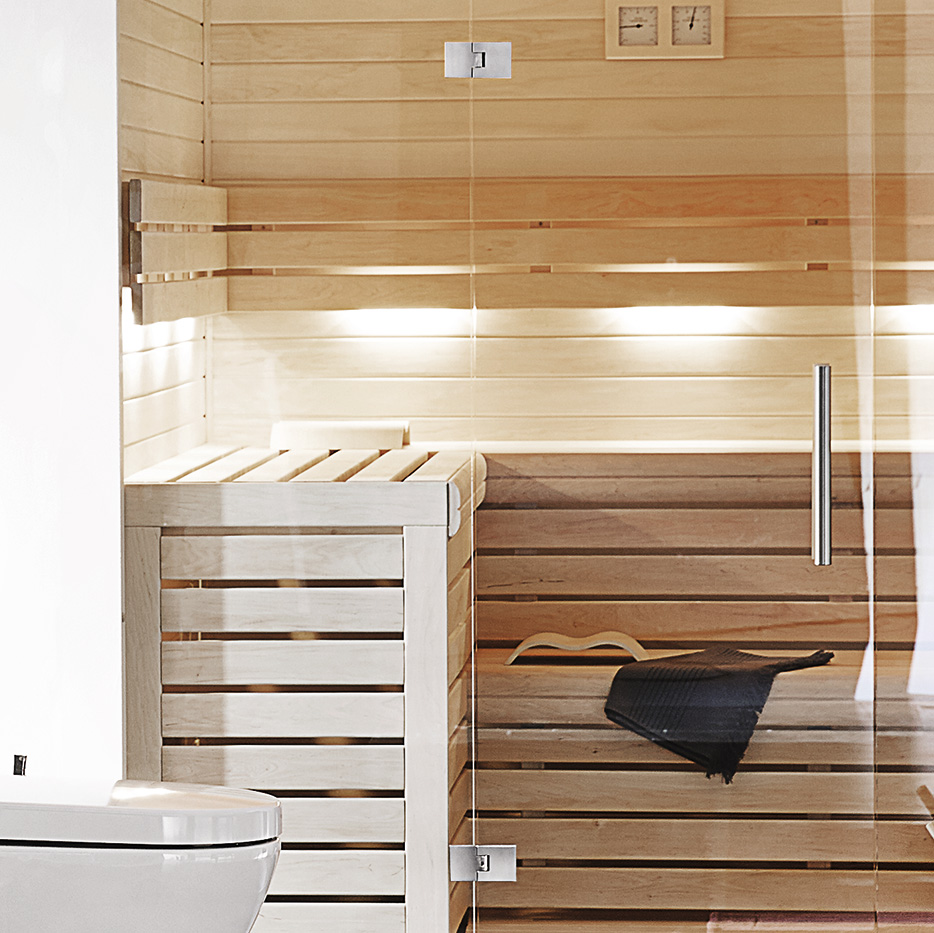 サウナ向け自由丁番の施工例・採用事例