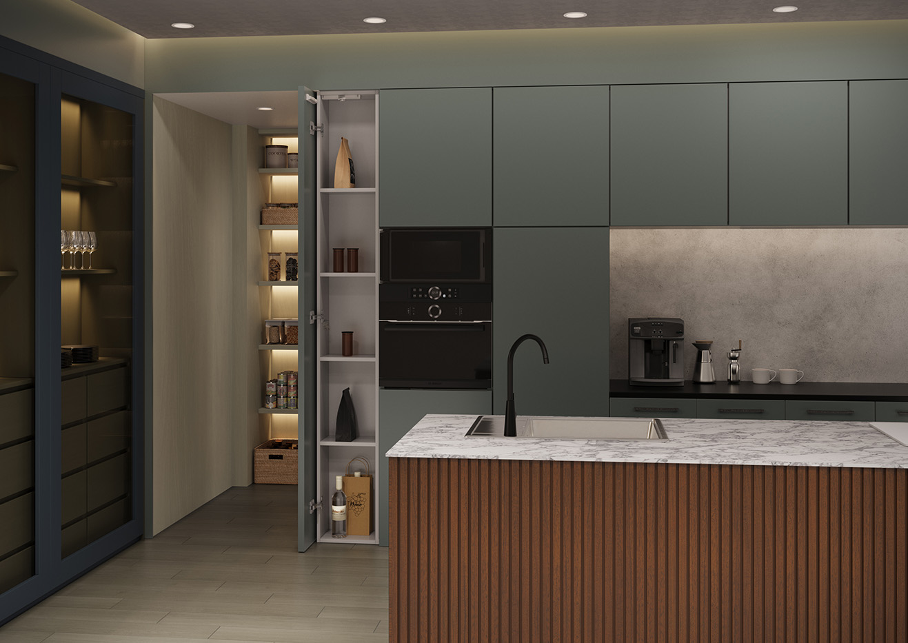 重量用ワンタッチスライド丁番 J95 93°開き/インセットの施工例・採用事例